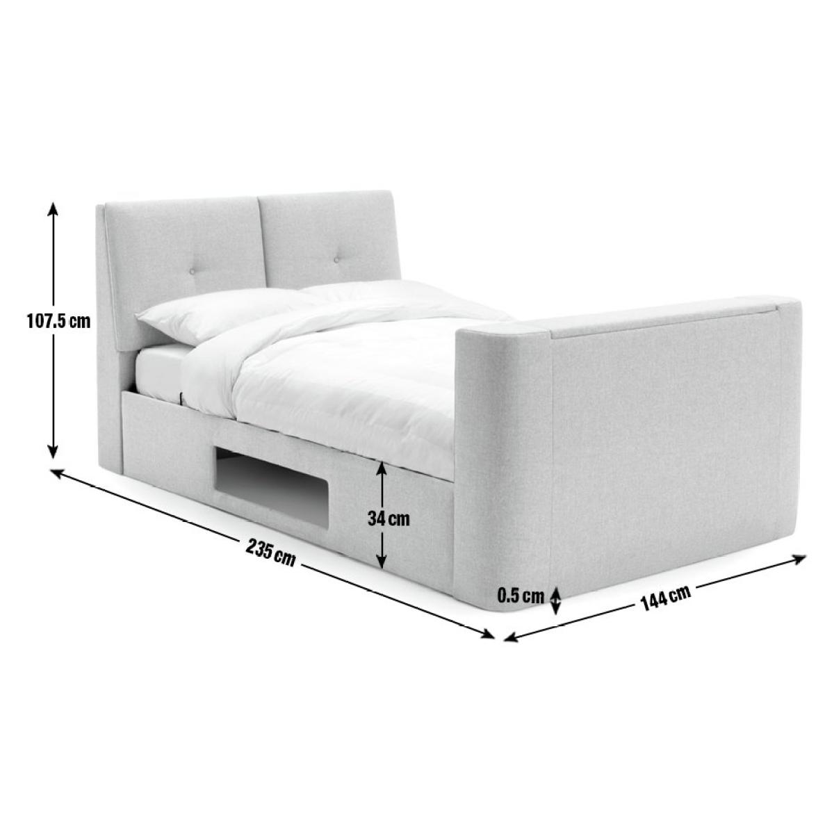 Habitat Jakob Double TV Ottoman Fabric Bed Frame-Natural – image 3
