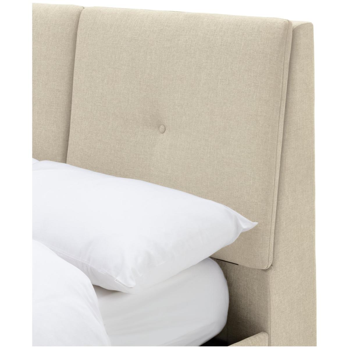 Habitat Jakob Double TV Ottoman Fabric Bed Frame-Natural – image 6