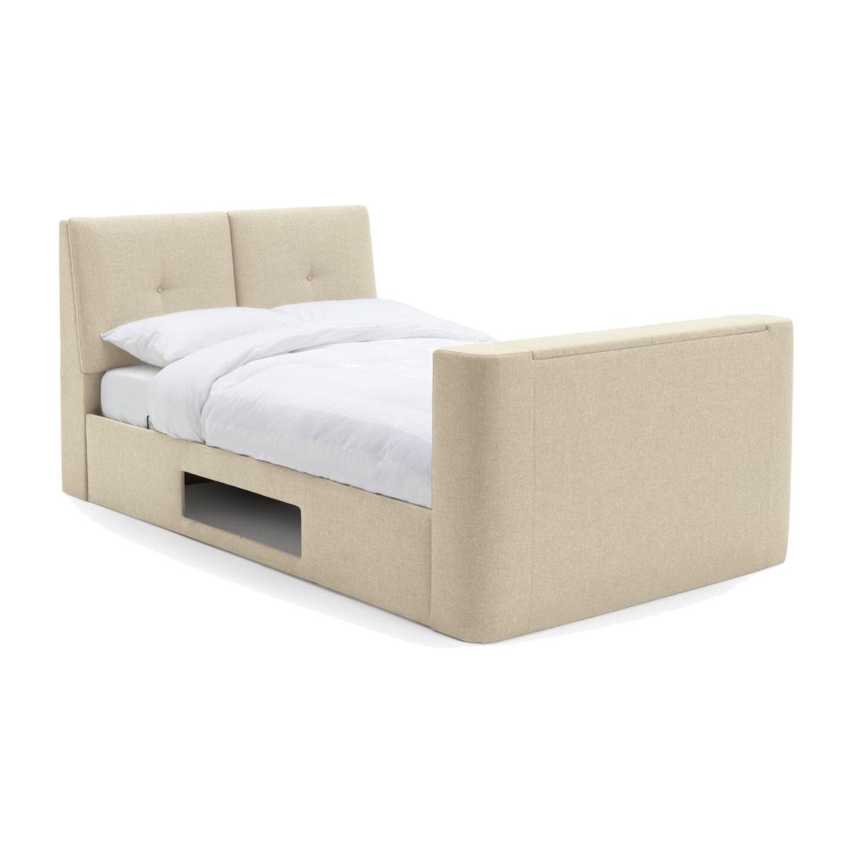 Habitat Jakob Double TV Ottoman Fabric Bed Frame-Natural – image 1