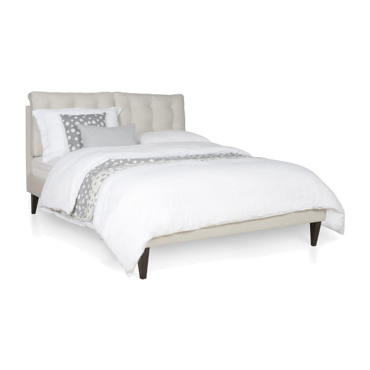 Heal's Mistral Bed Double Linen Hessian Black Feet - Heal's UK Bedroom Furniture