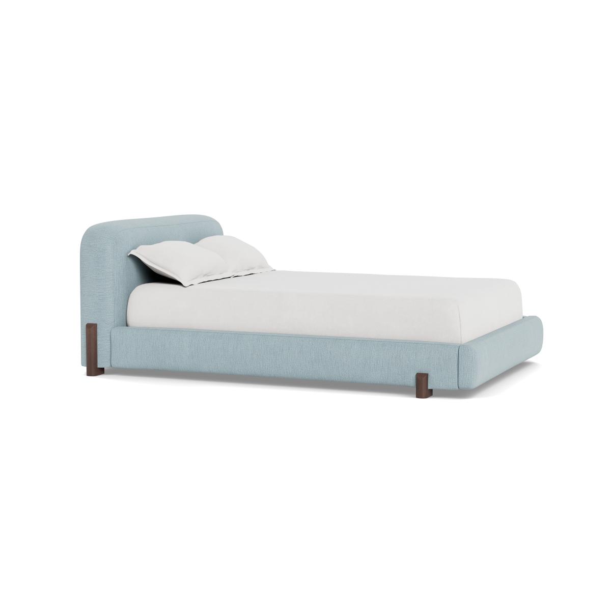 Heal's Nuvola Double Bed Smart Linen Mix Duck Egg Black Painted Feet - Heal's UK Bedroom Furniture – image 2