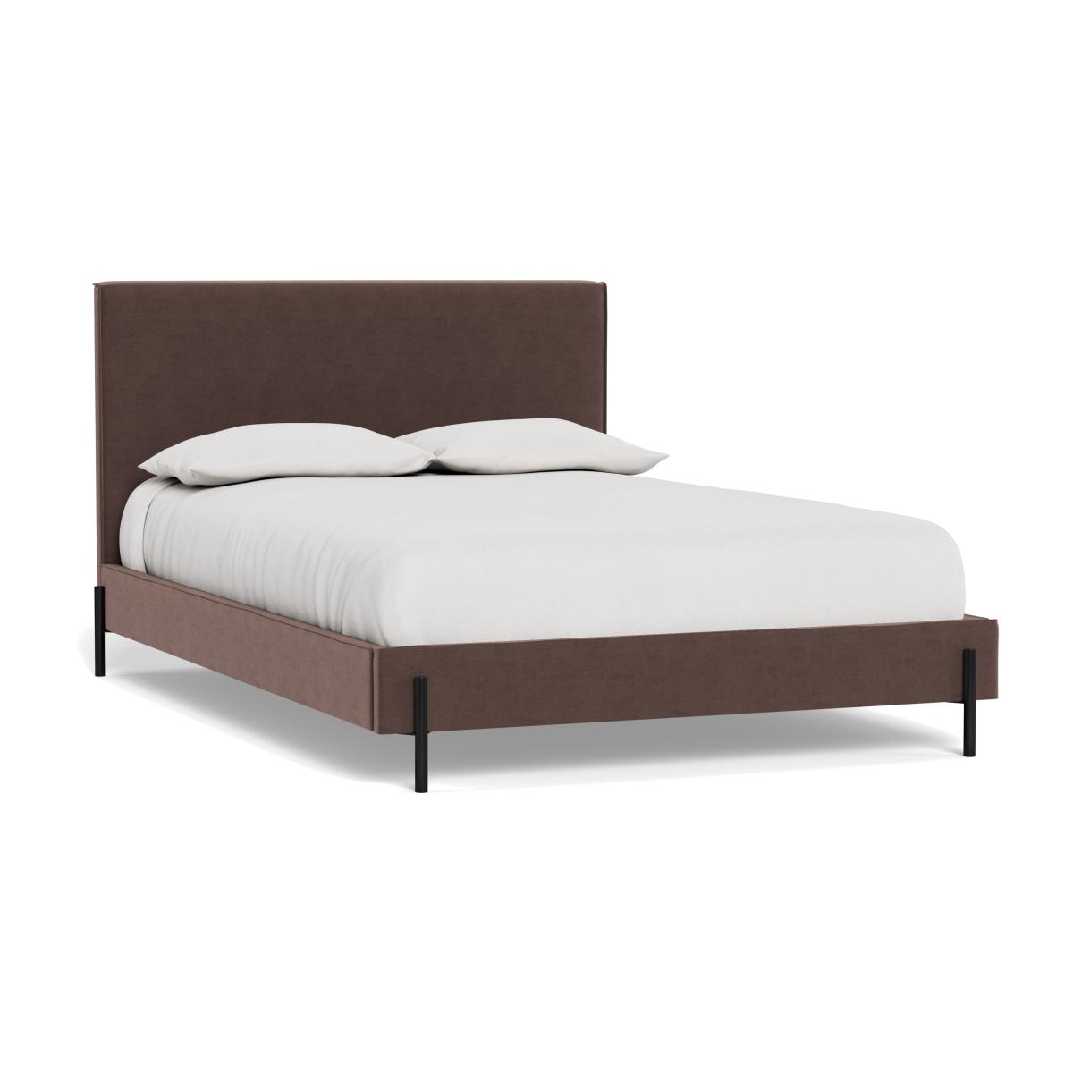 Heal's Tortona Double Bed Velvet Mink Black Feet – image 1