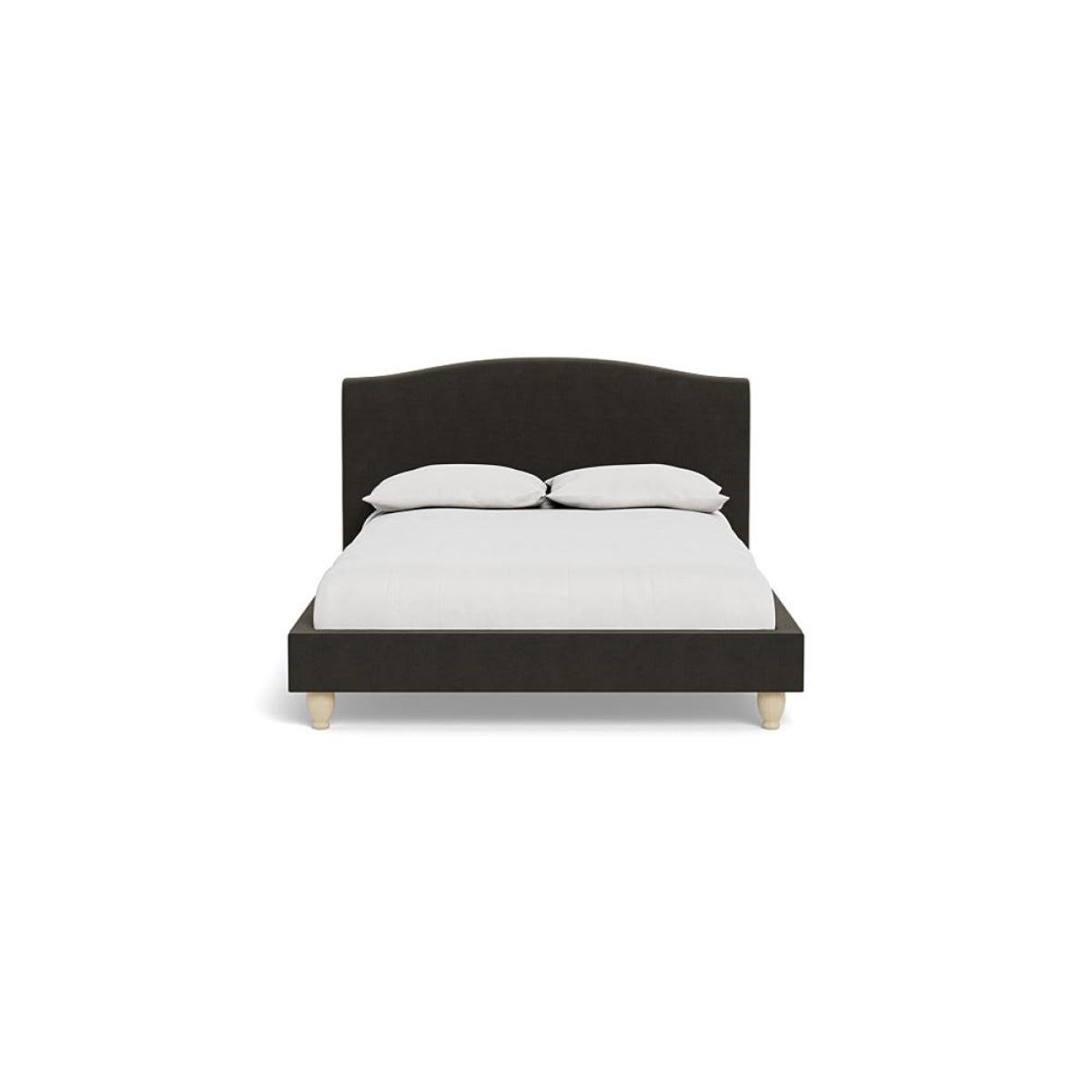 Heal's Devon Double Bed Velvet Charcoal Natural Beech Feet – image 2