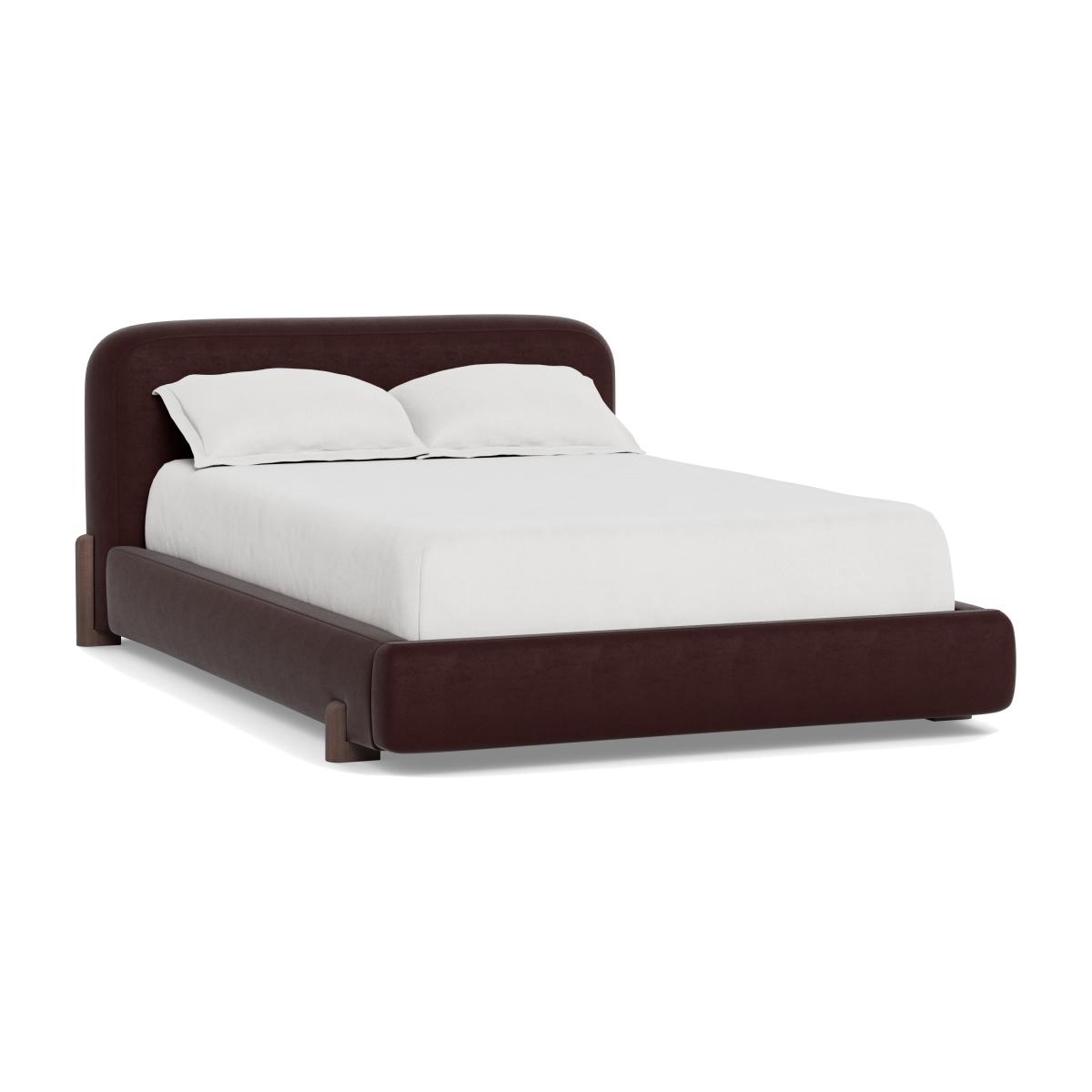 Heal's Nuvola Double Bed Smart Luxe Velvet Acorn Walnut Stained Oak Feet – image 1