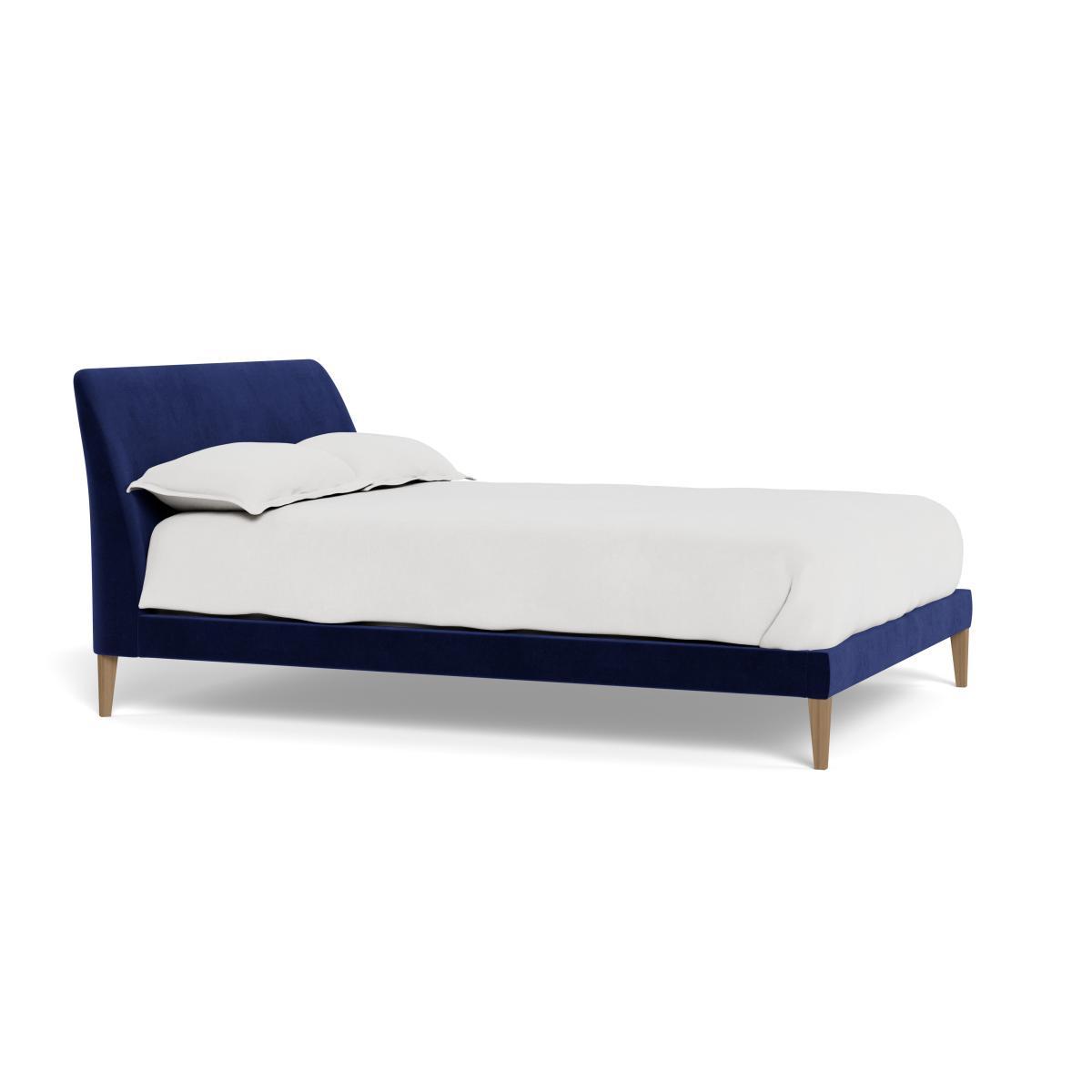 Heal's Wallis Bed Double Velvet Midnight Walnut Feet - Heal's UK Bedroom Furniture – image 2