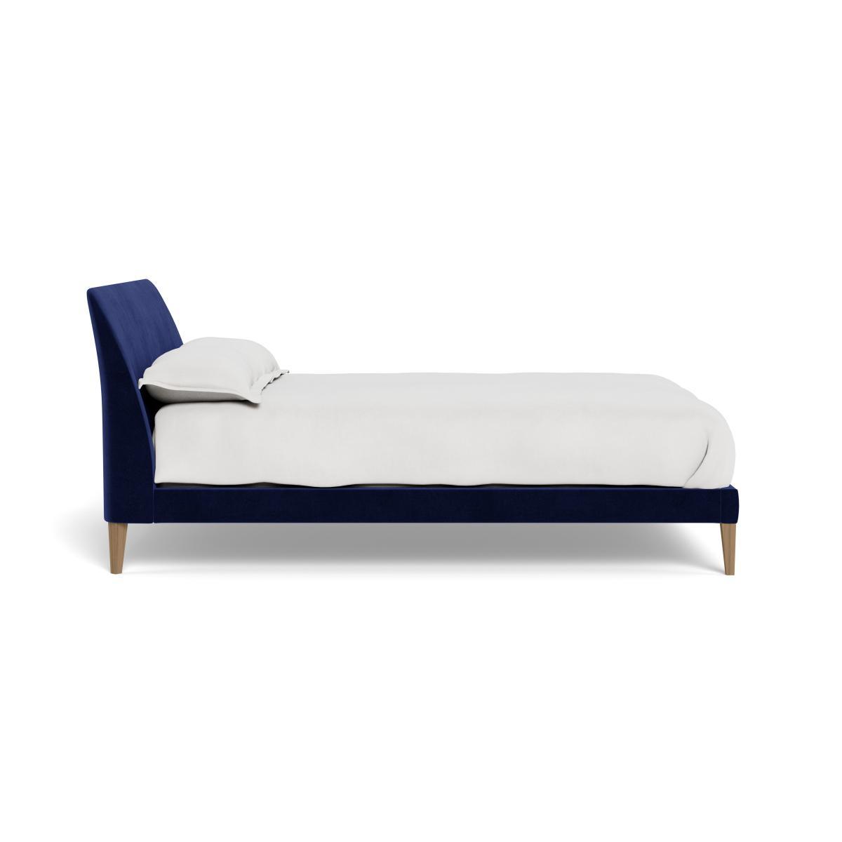 Heal's Wallis Bed Double Velvet Midnight Walnut Feet - Heal's UK Bedroom Furniture – image 3