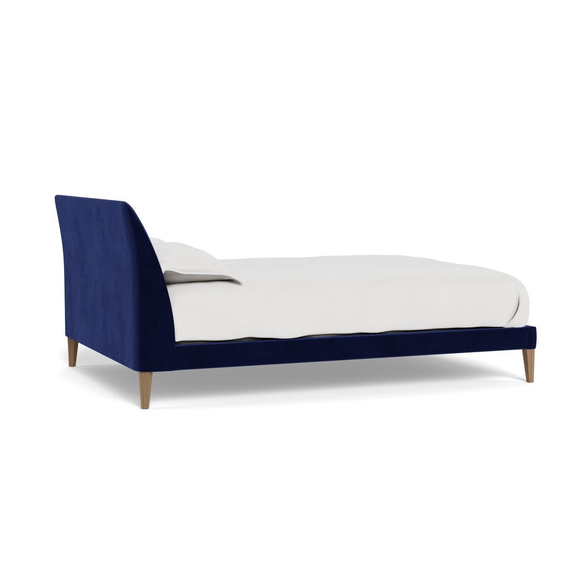 Heal's Wallis Bed Double Velvet Midnight Walnut Feet - Heal's UK Bedroom Furniture – image 4