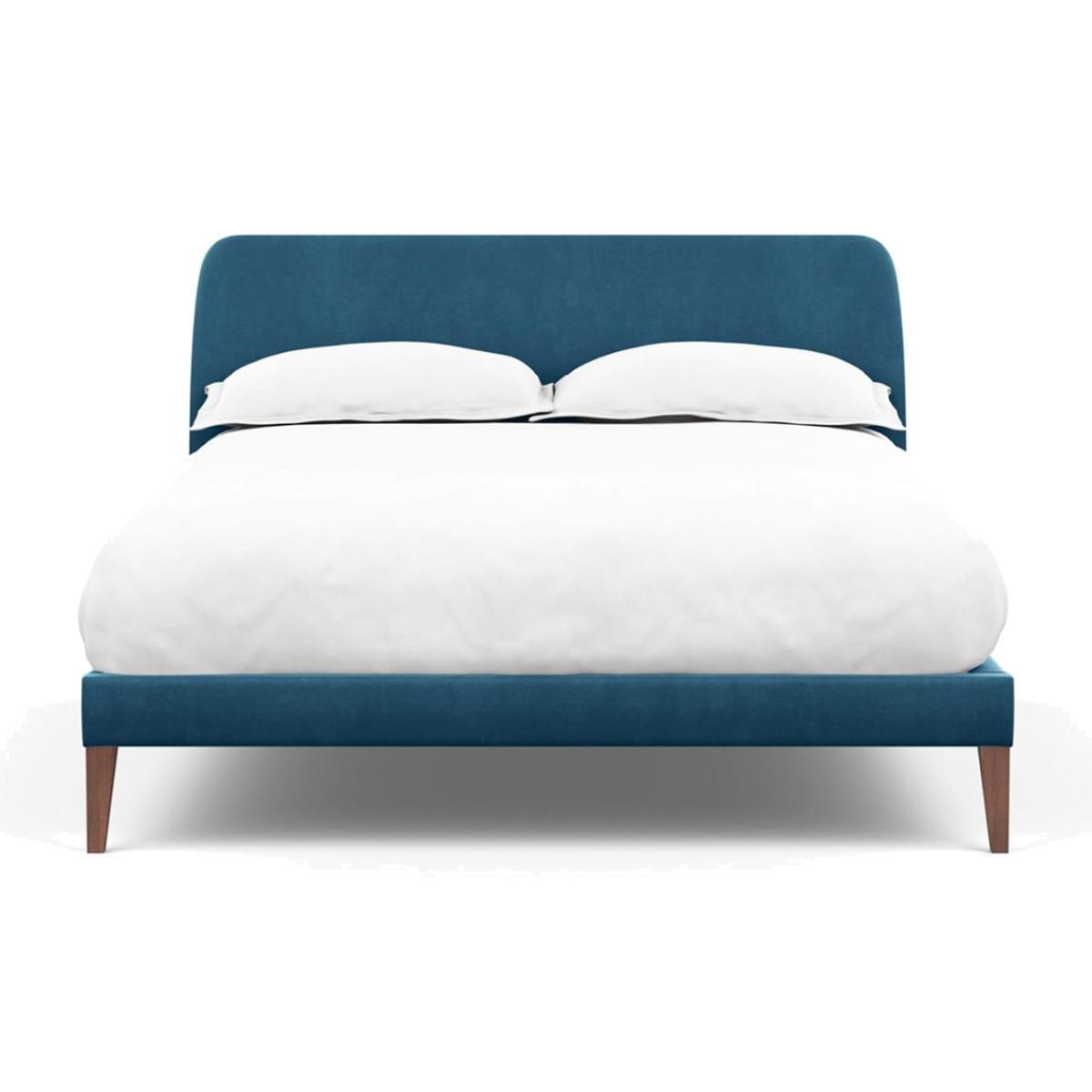 Heal's Wallis Bedstead Double Smart Linen Mix Grey Walnut Feet - Heal's UK Bedroom Furniture – image 1