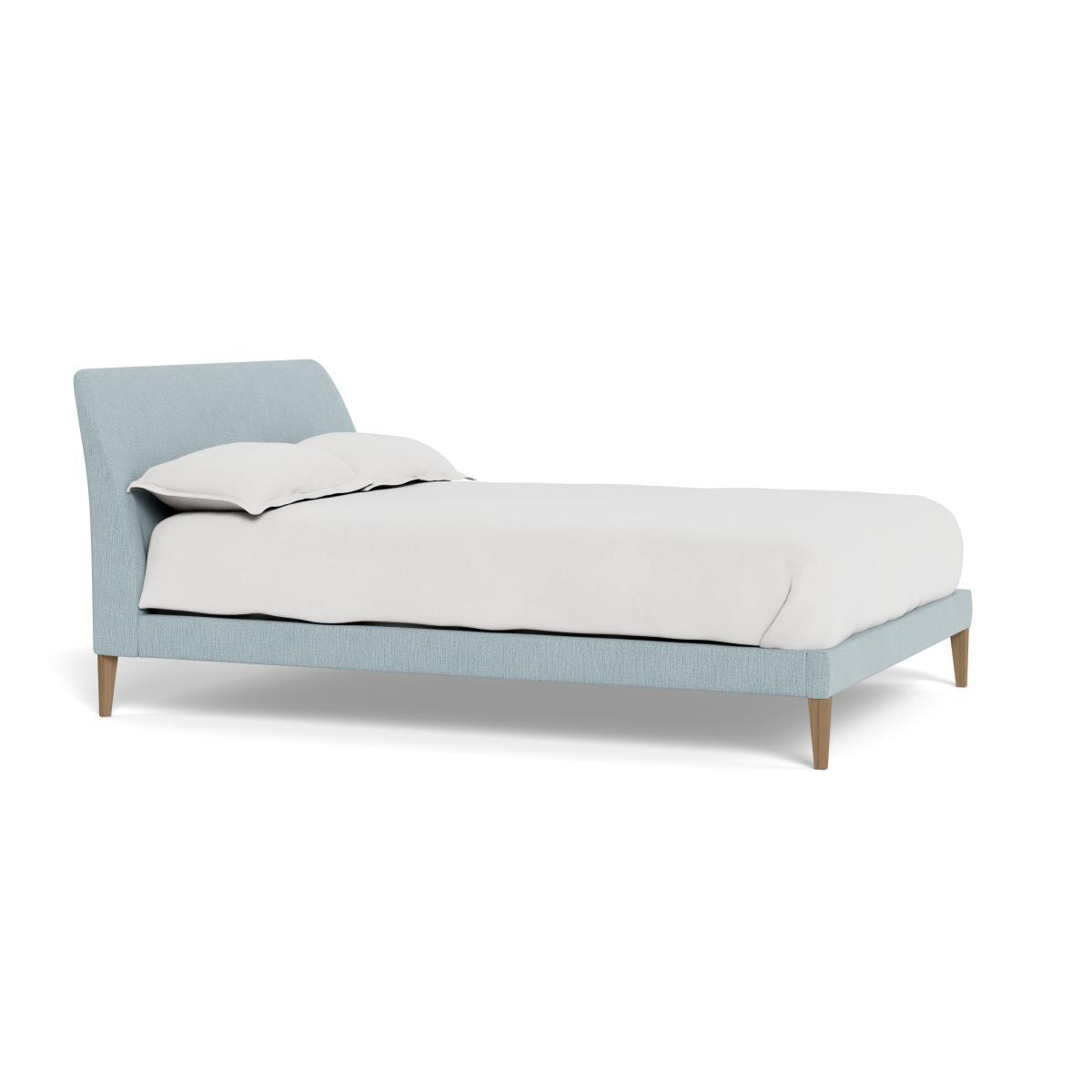 Heal's Wallis Bedstead Double Smart Linen Mix Duck Egg Black Feet - Heal's UK Bedroom Furniture – image 2