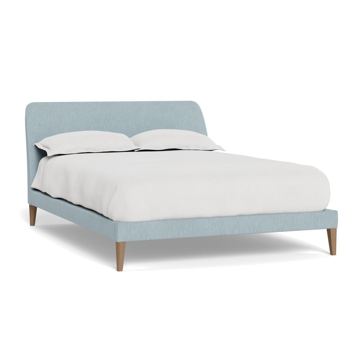 Heal's Wallis Bedstead Double Smart Linen Mix Duck Egg Black Feet - Heal's UK Bedroom Furniture – image 1