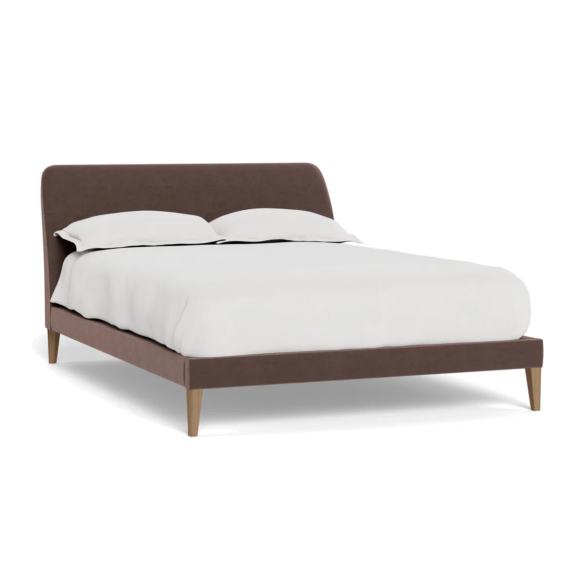 Heal's Wallis Bed Double Velvet Mink Black Feet - Heal's UK Bedroom Furniture – image 1