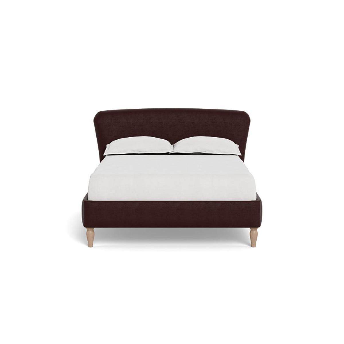 Heal's Darcey Bed Double Smart Luxe Velvet Acorn Natural Oak Feet – image 2