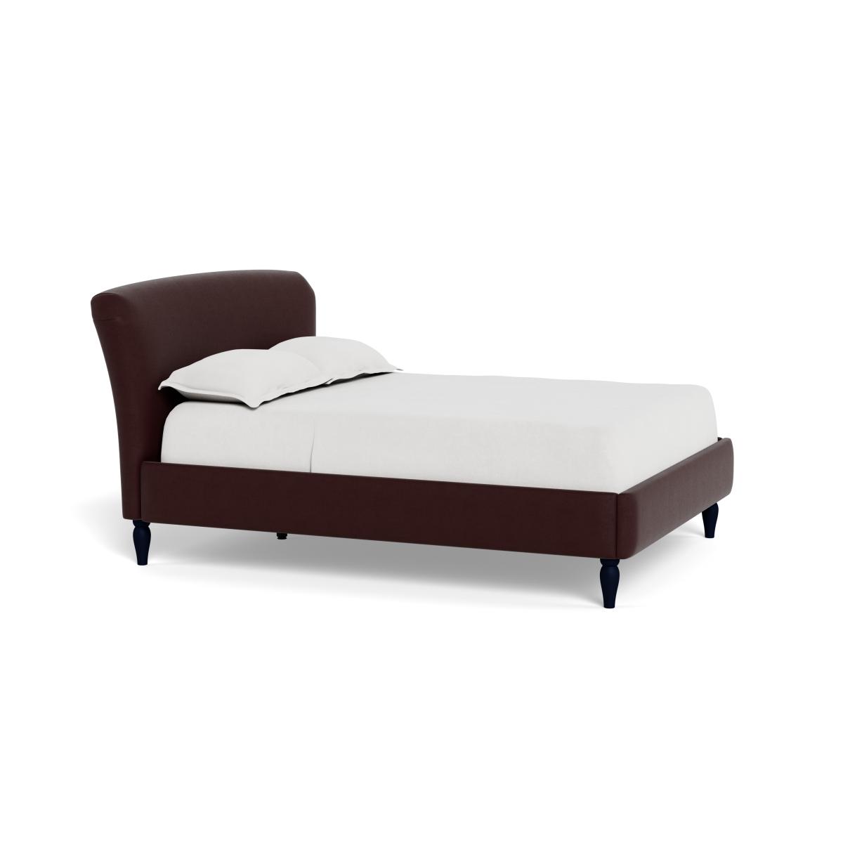 Heal's Darcey Bed Double Smart Luxe Velvet Acorn Natural Oak Feet – image 3