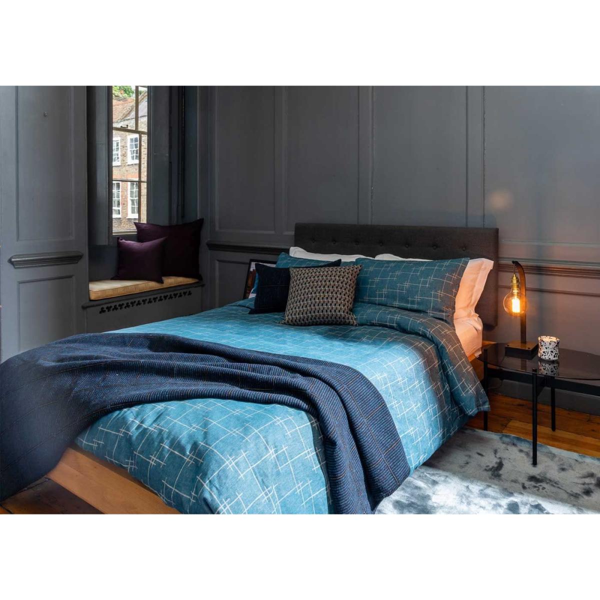 Heal's Brunel Bed Fabric Headboard Double Grey Oak – image 3