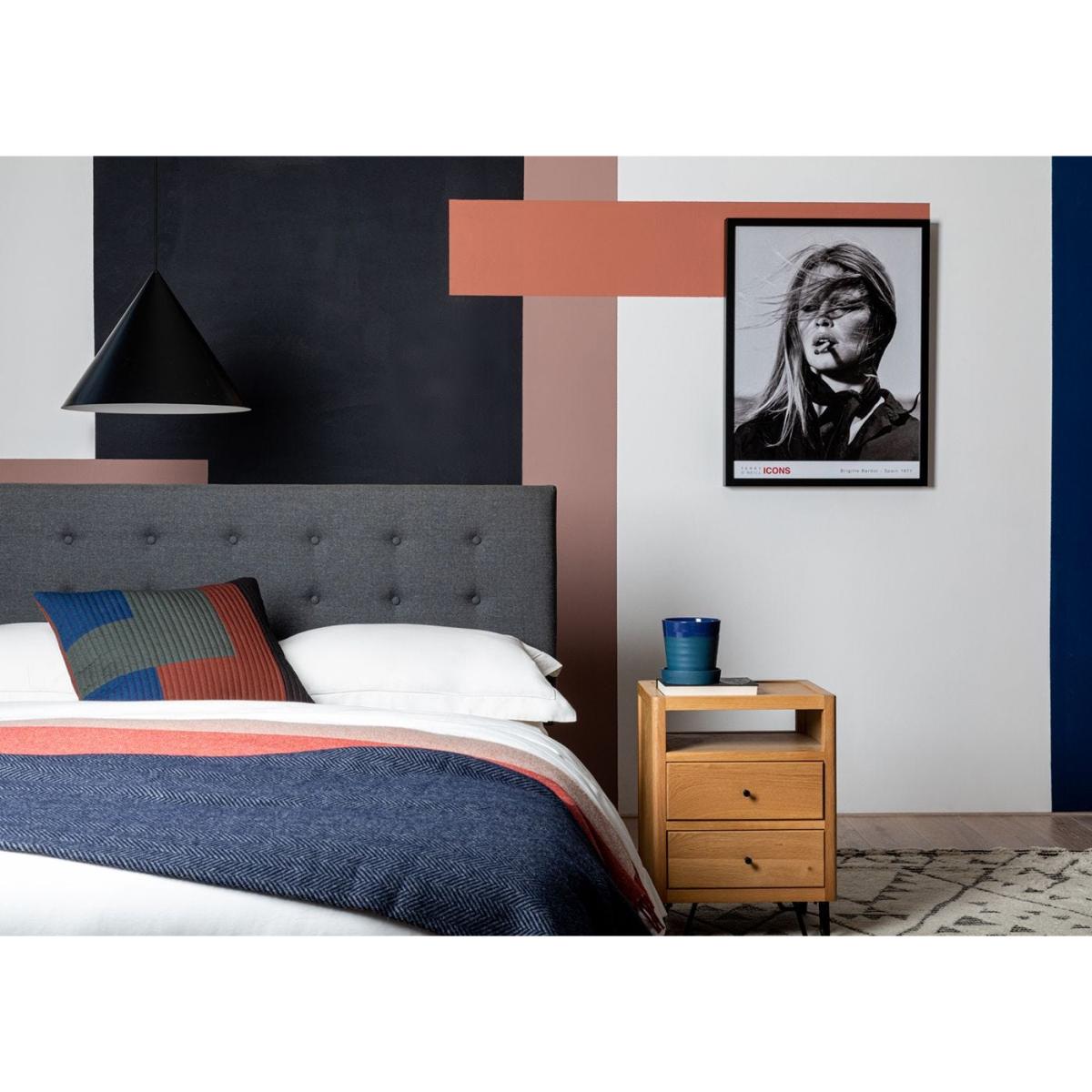 Heal's Brunel Bed Fabric Headboard Double Grey Oak – image 5
