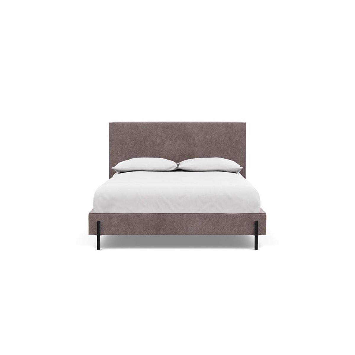 Heal's Tortona Double Bed Smart Luxe Velvet Mushroom Black Feet – image 2