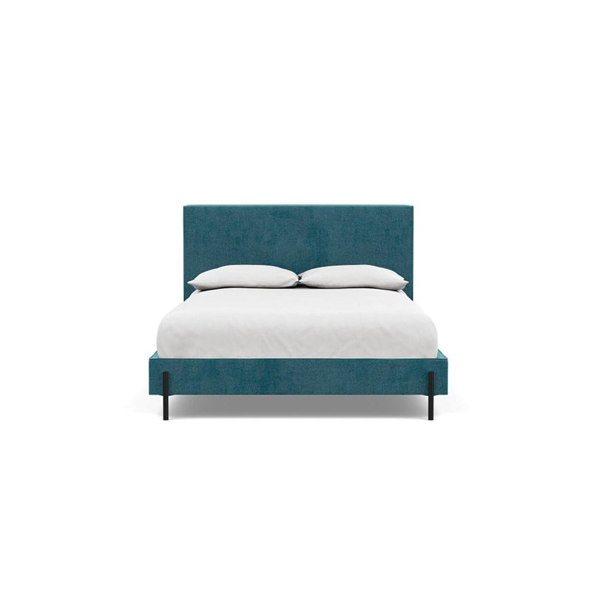 Heal's Tortona Double Bed Smart Luxe Velvet Airforce Blue Black Feet – image 2