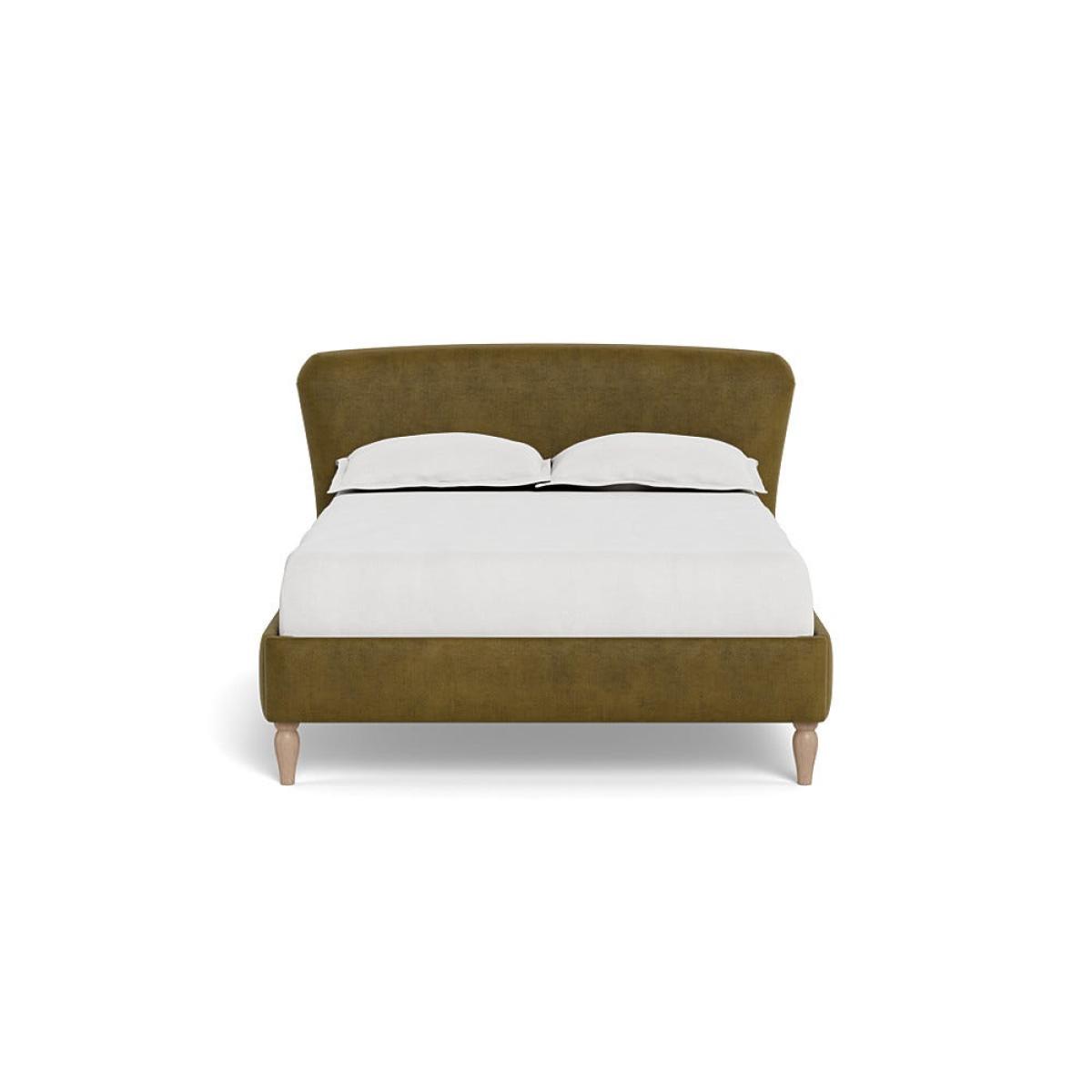 Heal's Darcey Bed Double Smart Luxe Velvet Peridot Natural Oak Feet – image 2