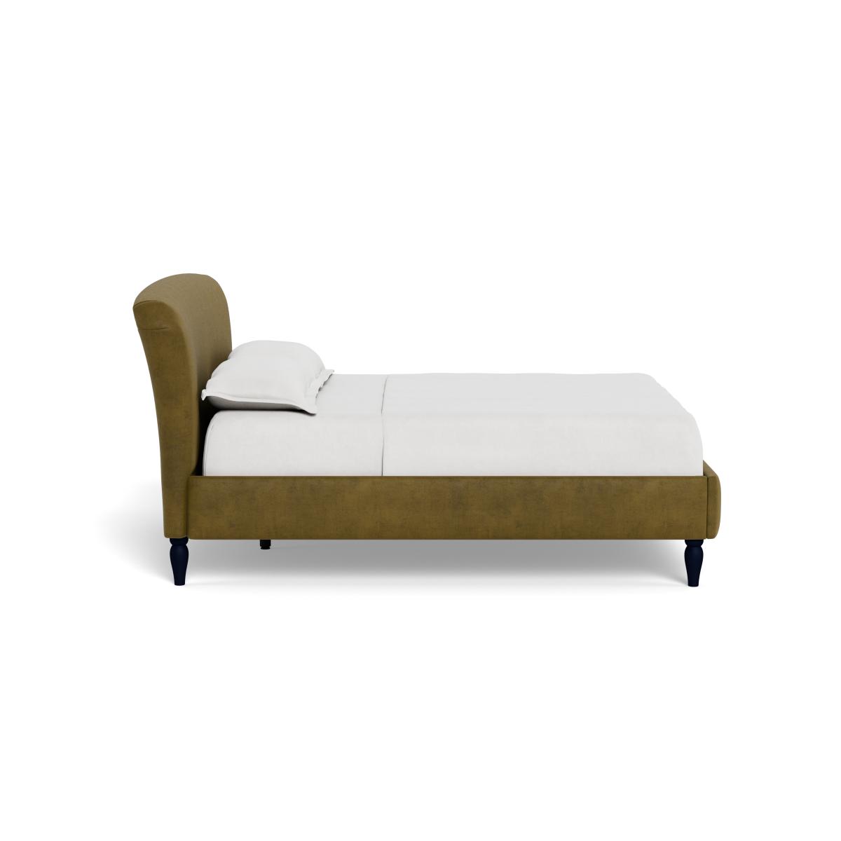 Heal's Darcey Bed Double Smart Luxe Velvet Peridot Natural Oak Feet – image 4