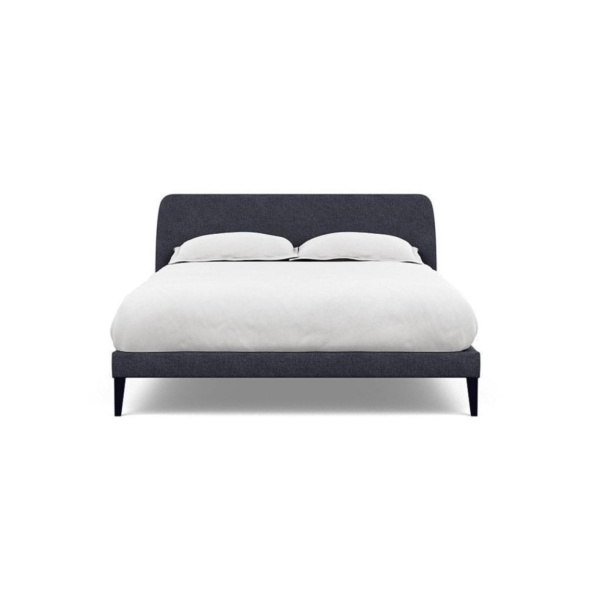 Heal's Wallis Bed Double Velvet Grape Walnut Feet - Heal's UK Bedroom Furniture – image 2