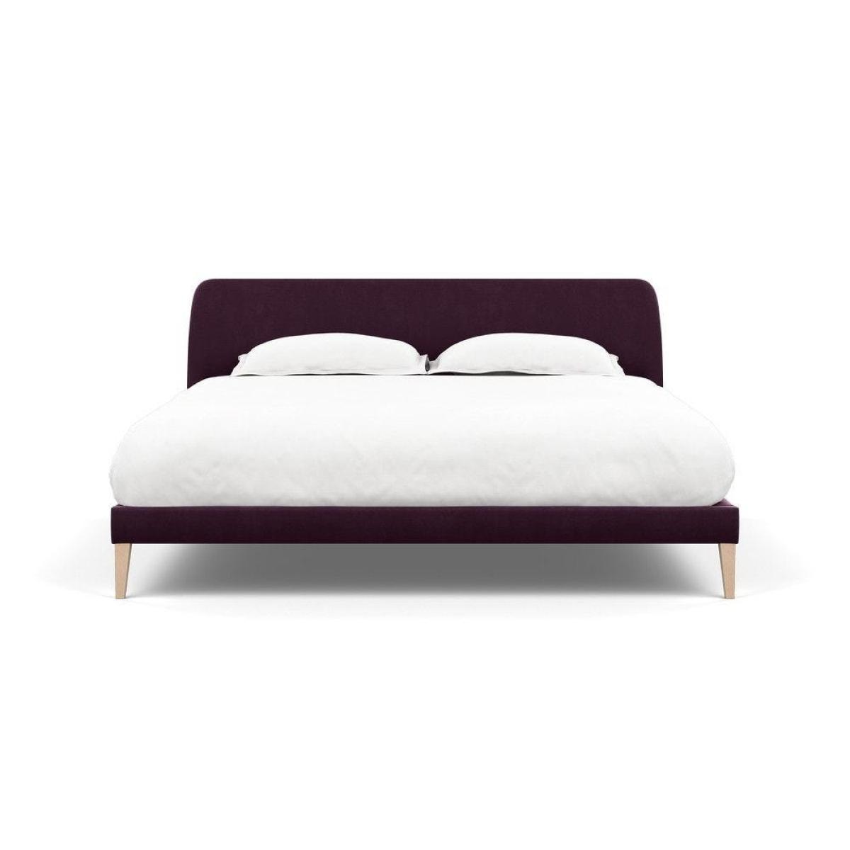Heal's Wallis Bed Double Velvet Grape Walnut Feet - Heal's UK Bedroom Furniture – image 166