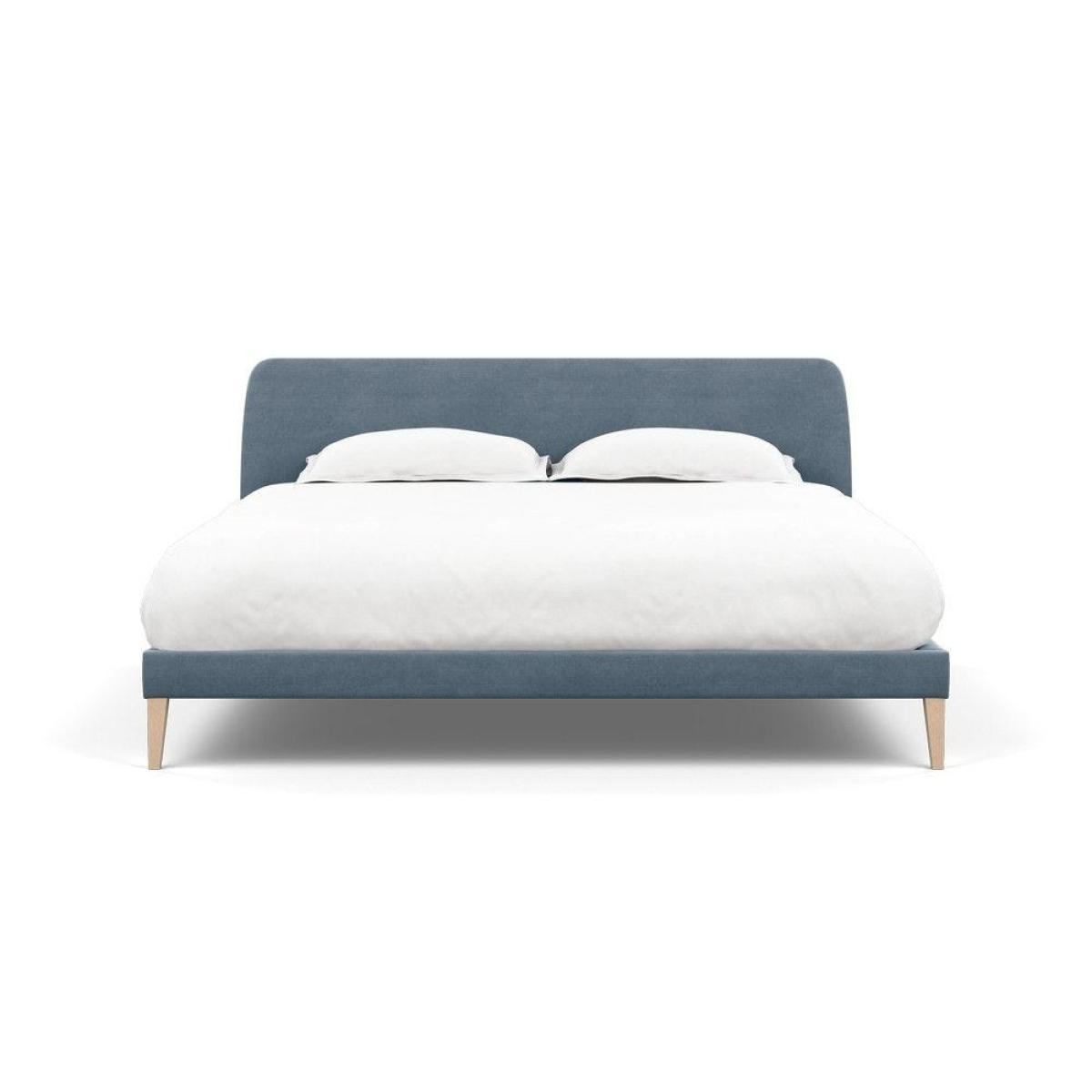 Heal's Wallis Bed Double Velvet Grape Walnut Feet - Heal's UK Bedroom Furniture – image 45