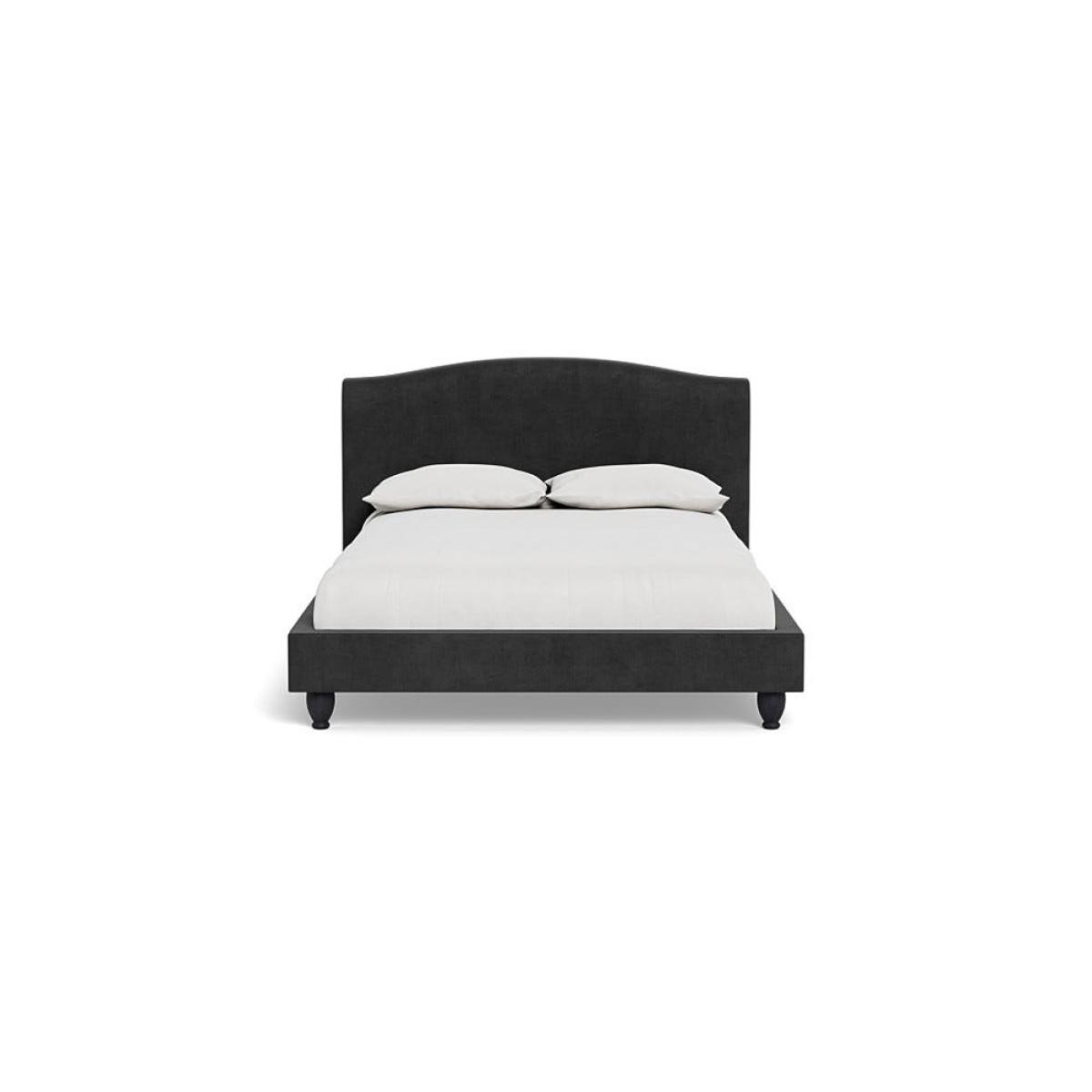 Heal's Devon Double Bed Smart Luxe Velvet Nickel Black Beech Feet – image 2