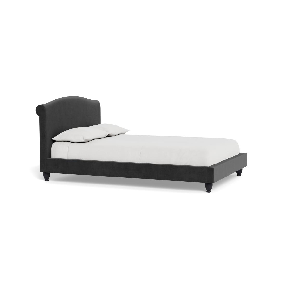Heal's Devon Double Bed Smart Luxe Velvet Nickel Black Beech Feet – image 3
