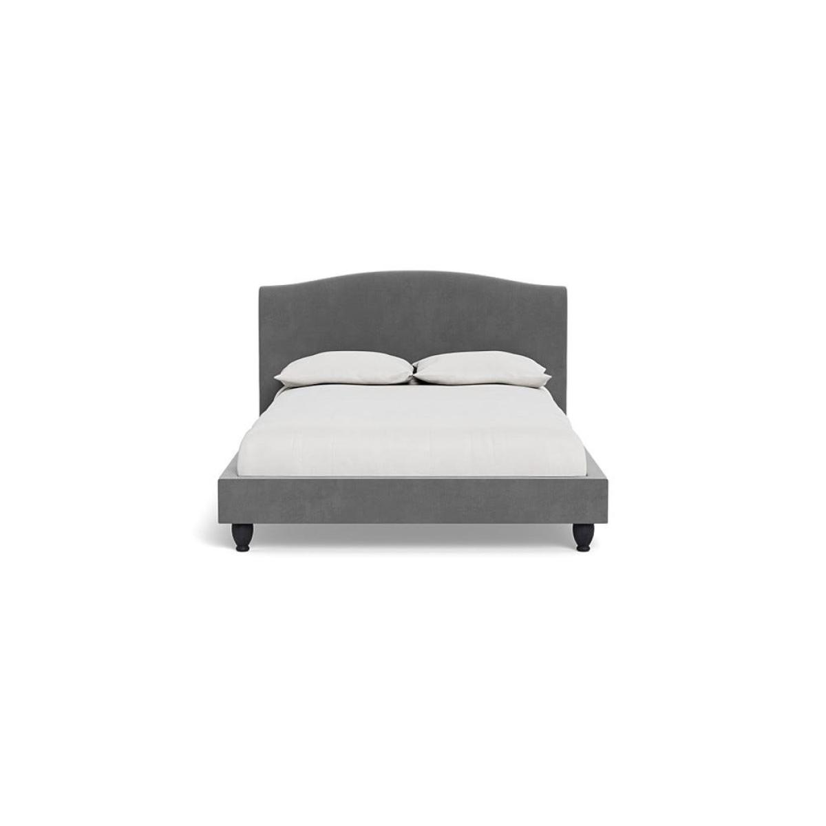 Heal's Devon Double Bed Smart Velvet Mercury Black Beech Feet – image 2