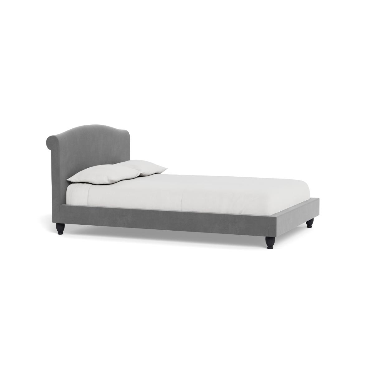 Heal's Devon Double Bed Smart Velvet Mercury Black Beech Feet – image 3