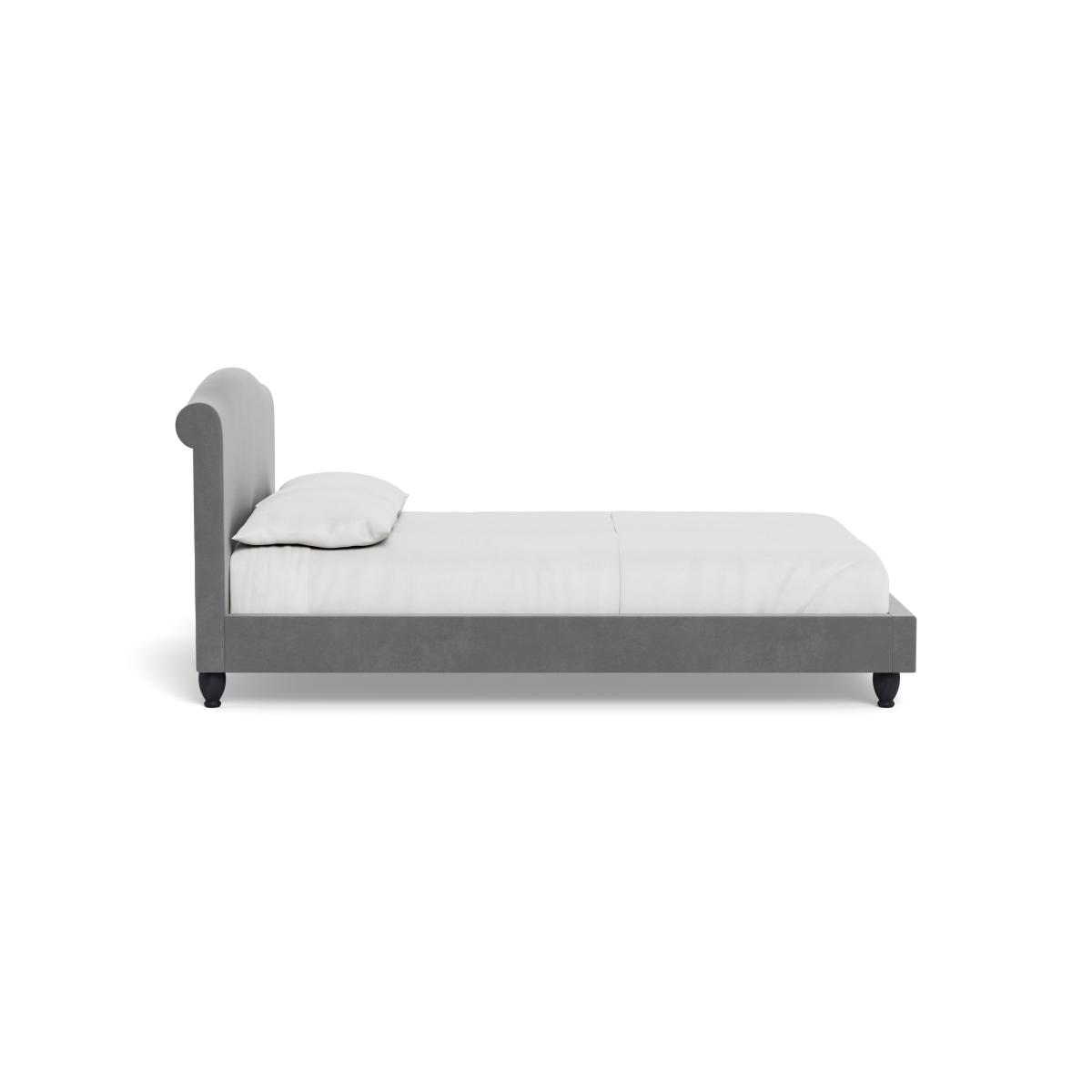 Heal's Devon Double Bed Smart Velvet Mercury Black Beech Feet – image 4