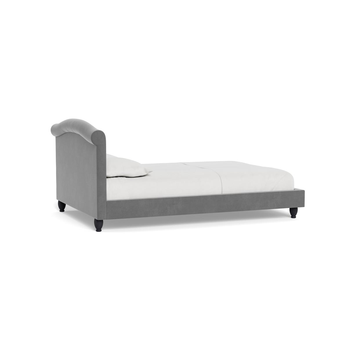 Heal's Devon Double Bed Smart Velvet Mercury Black Beech Feet – image 5