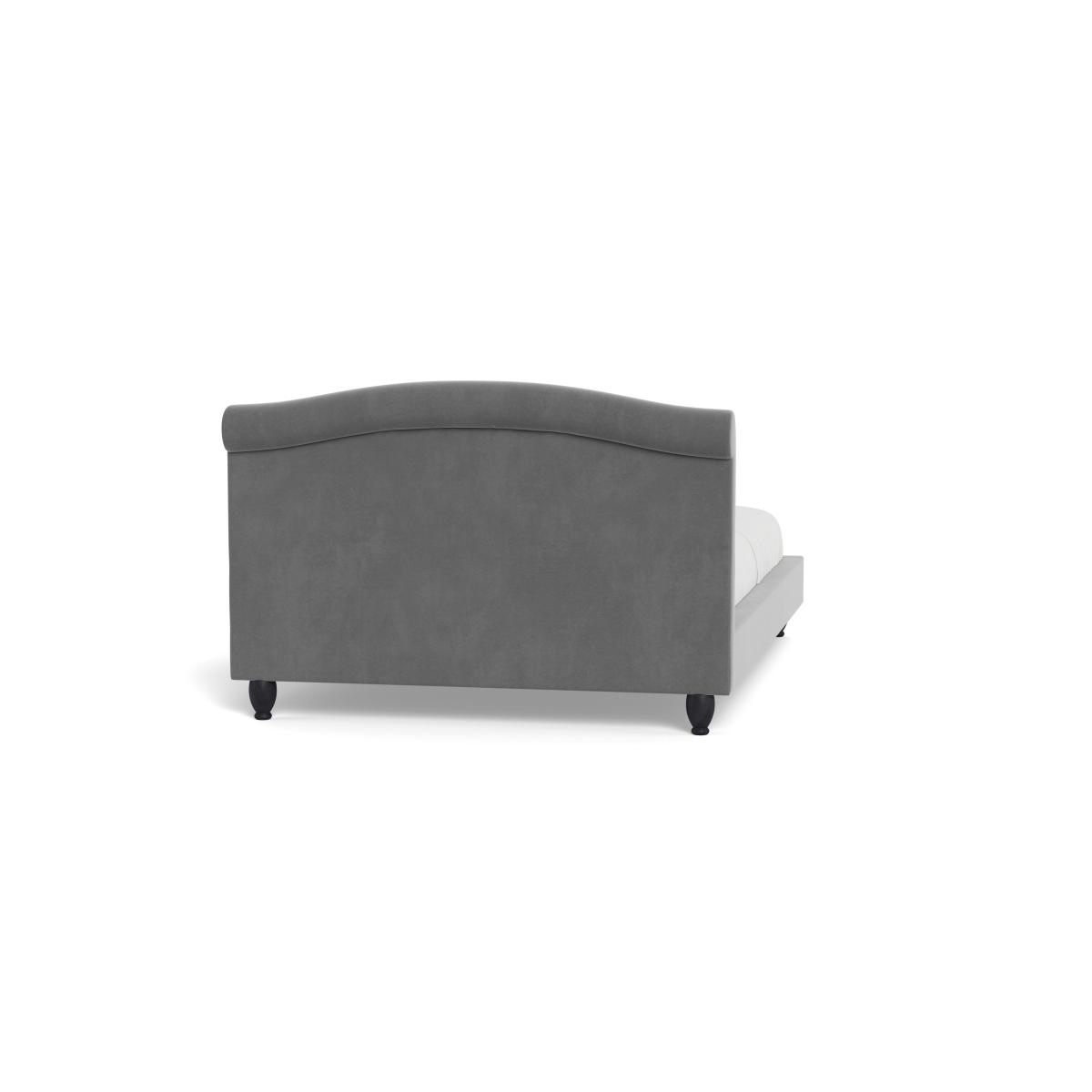 Heal's Devon Double Bed Smart Velvet Mercury Black Beech Feet – image 6