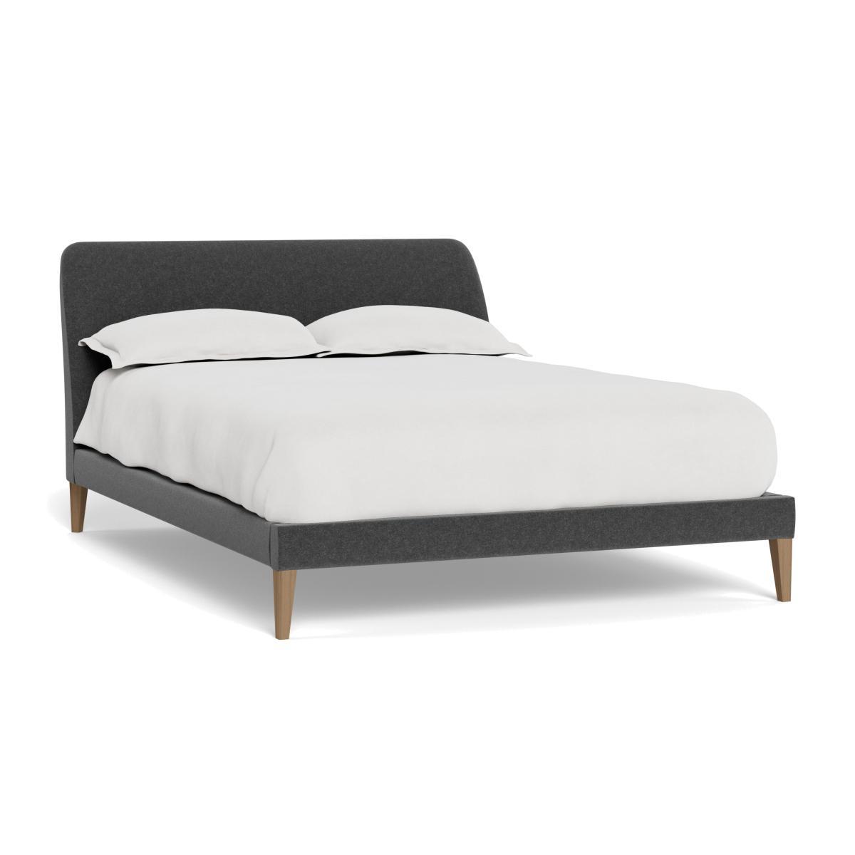 Heal's Wallis Bed Double Melton Wool Granite Natural Feet - Heal's UK Bedroom Furniture – image 1