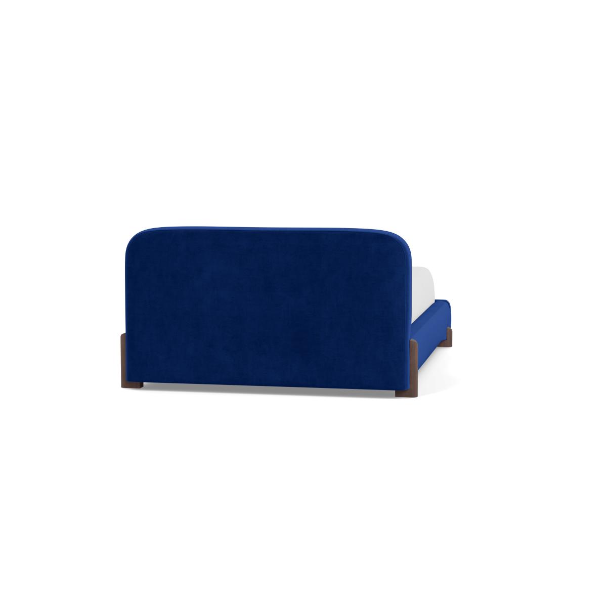 Heal's Nuvola Double Bed Smart Luxe Velvet Azure Natural Oak Feet - Heal's UK Bedroom Furniture – image 5