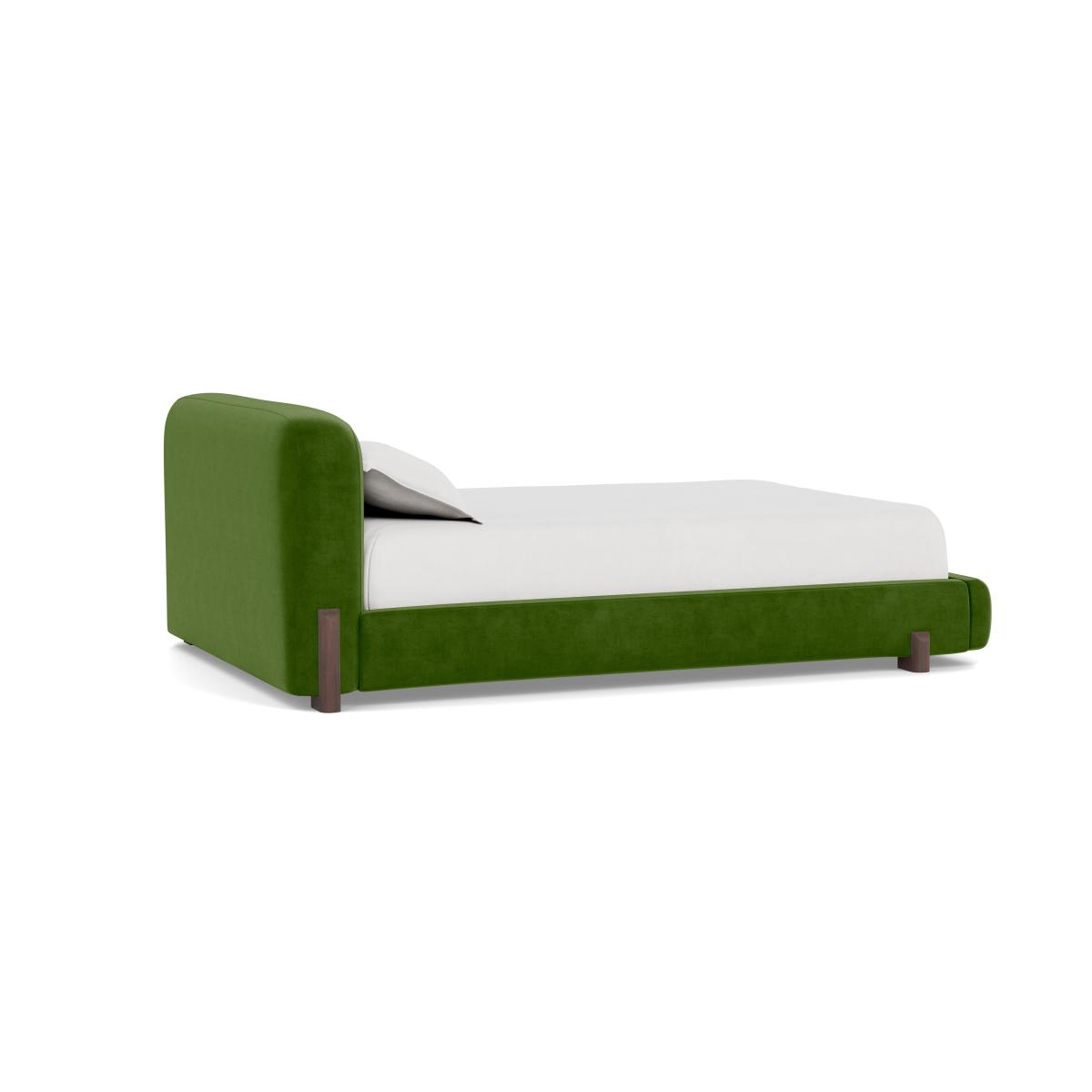 Heal's Nuvola Double Bed Smart Luxe Velvet Grass Black Painted Feet - Heal's UK Bedroom Furniture – image 4