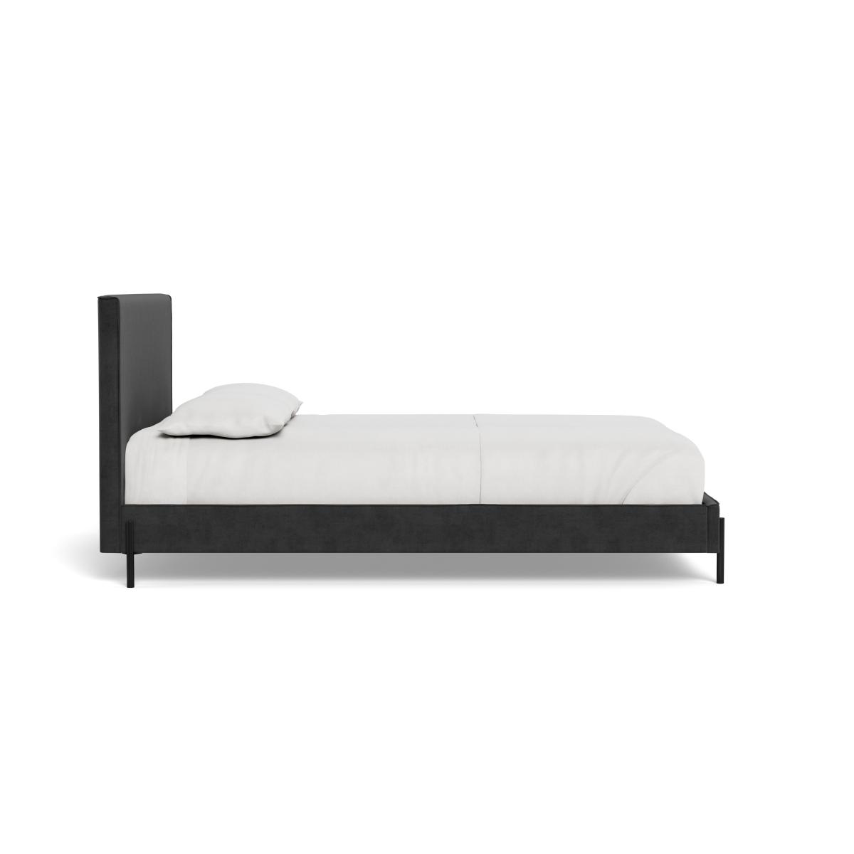 Heal's Tortona Double Bed Smart Luxe Velvet Nickel Black Feet – image 4