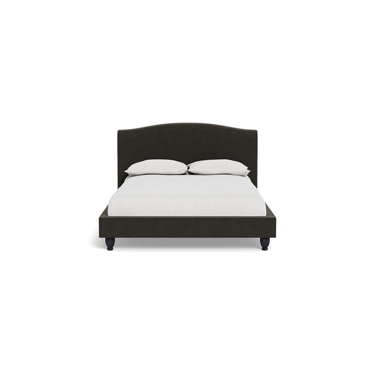 Heal's Devon Double Bed Velvet Charcoal Black Beech Feet – image 2