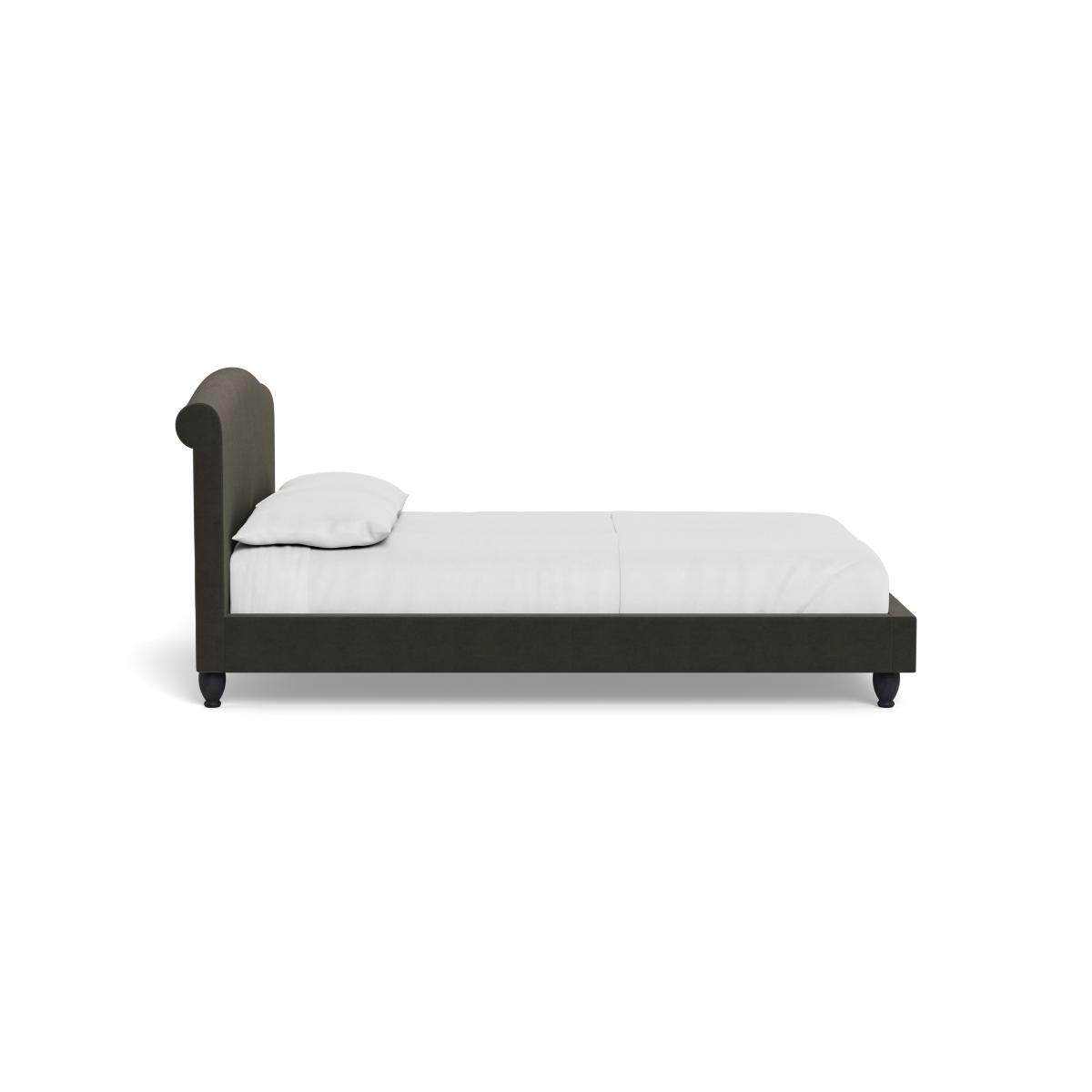 Heal's Devon Double Bed Velvet Charcoal Black Beech Feet – image 4