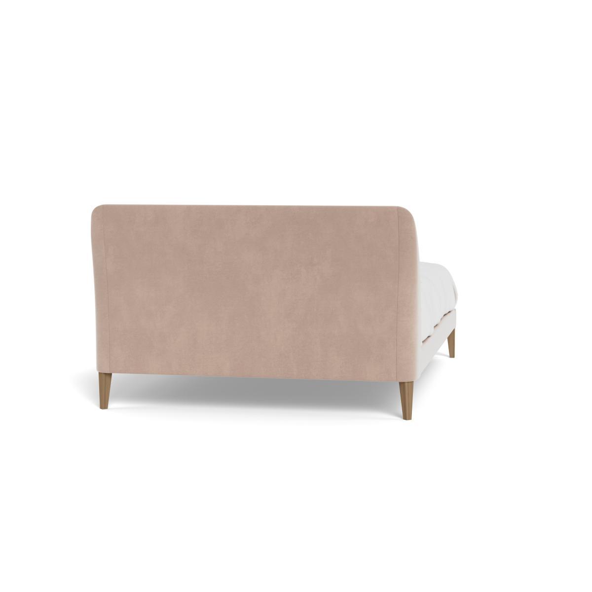 Heal's Wallis Bed Double Smart Velvet Pebble Natural Oak Feet - Heal's UK Bedroom Furniture – image 5
