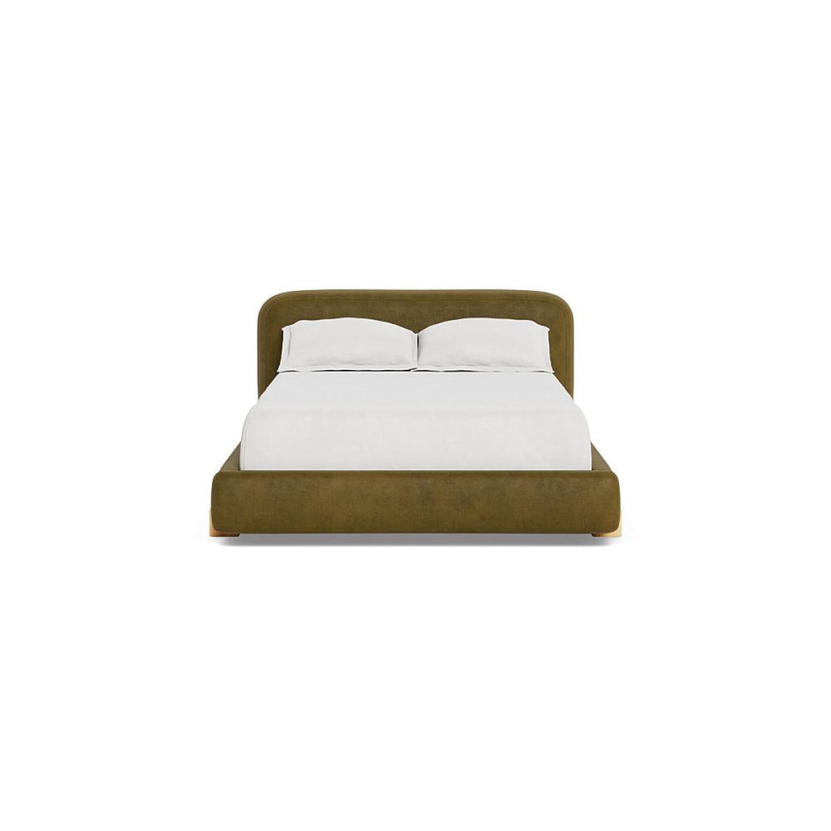 Heal's Nuvola Double Bed Smart Luxe Velvet Peridot Oak Feet – image 2