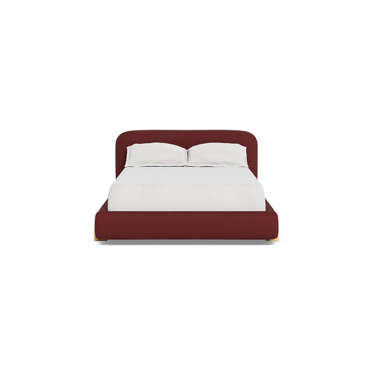 Heal's Nuvola Double Bed Capelo Linen-Cotton Etruscan Red Natural Oak Feet – image 2