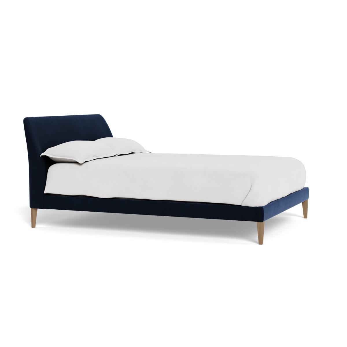 Heal's Wallis Bed Double Smart Velvet Dusk Black Painted Oak Feet - Heal's UK Bedroom Furniture – image 2