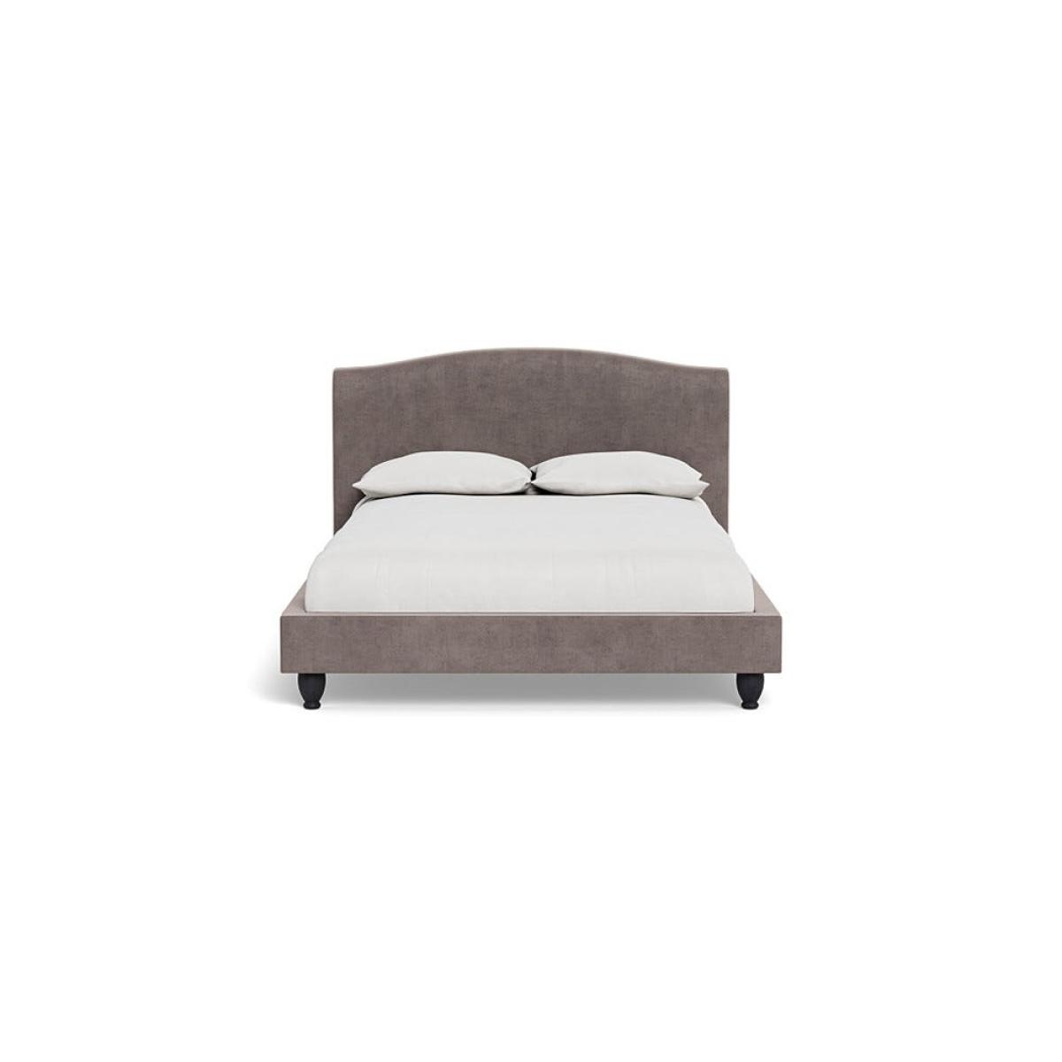 Heal's Devon Double Bed Smart Luxe Velvet Mushroom Black Beech Feet – image 2