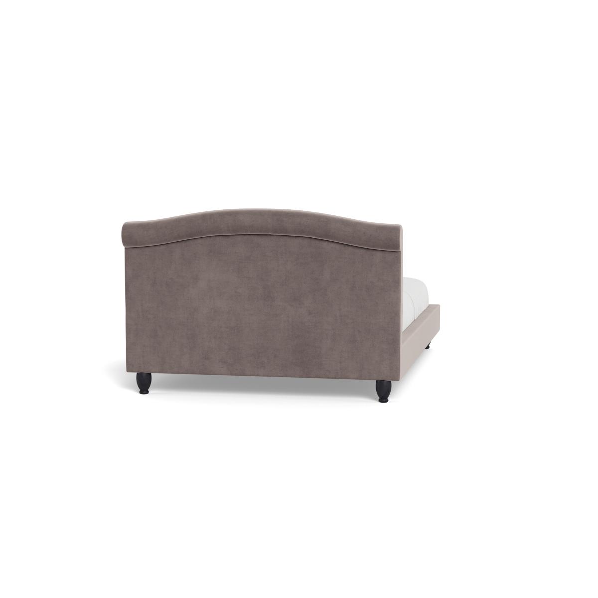 Heal's Devon Double Bed Smart Luxe Velvet Mushroom Black Beech Feet – image 6