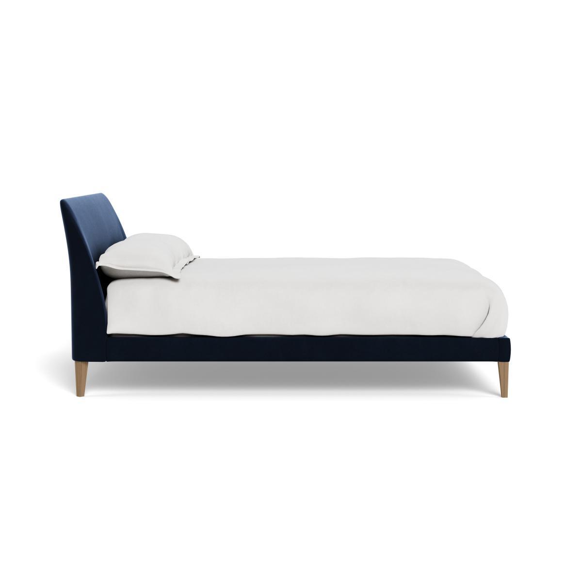 Heal's Wallis Bed Double Smart Velvet Dusk Stained Oak Feet - Heal's UK Bedroom Furniture – image 3