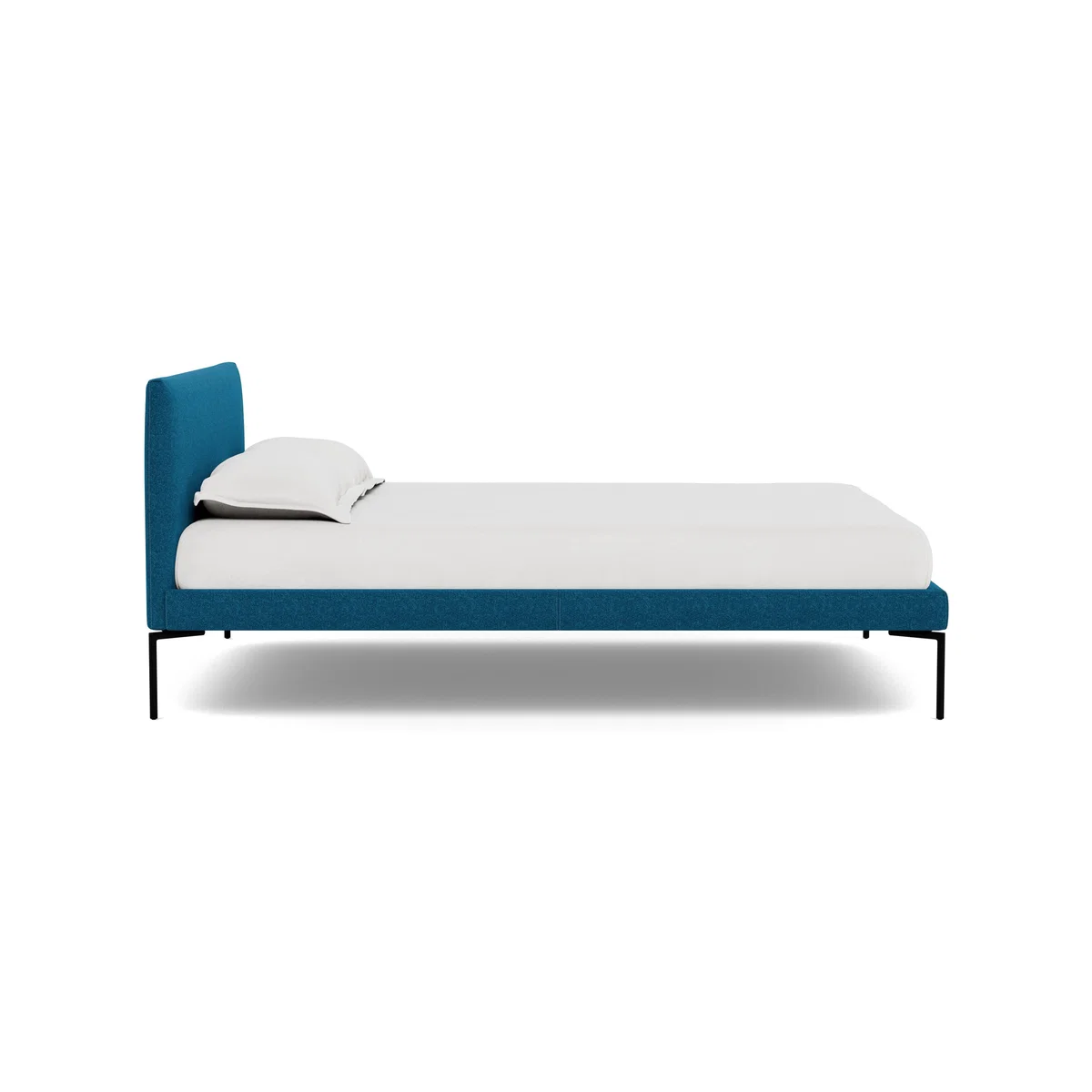 Heal's Matera Bedstead Double St Moritz Wool Teal Black Feet - Heal's UK Bedroom Furniture – image 3