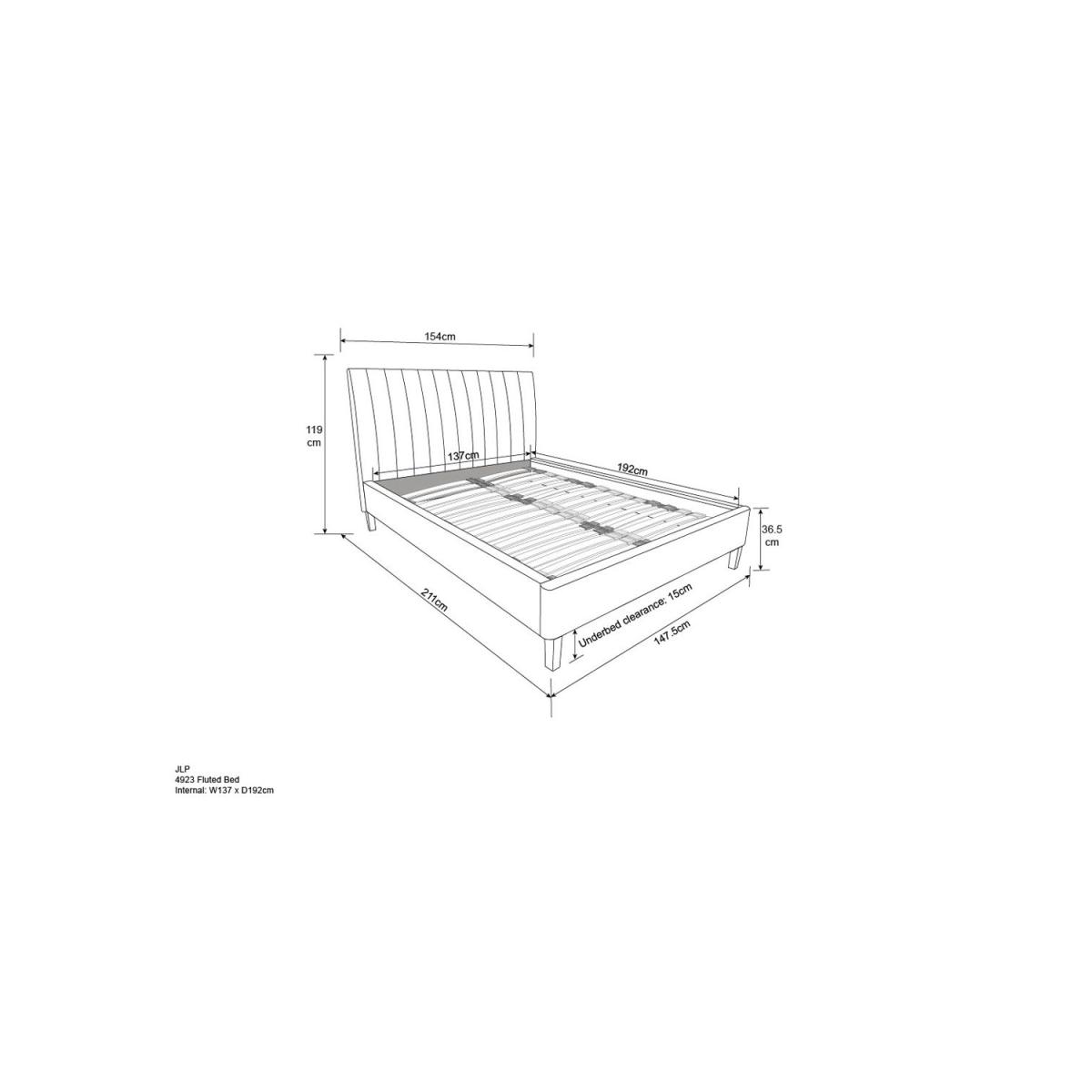 John Lewis Fluted Upholstered Bed Frame, Double – image 7