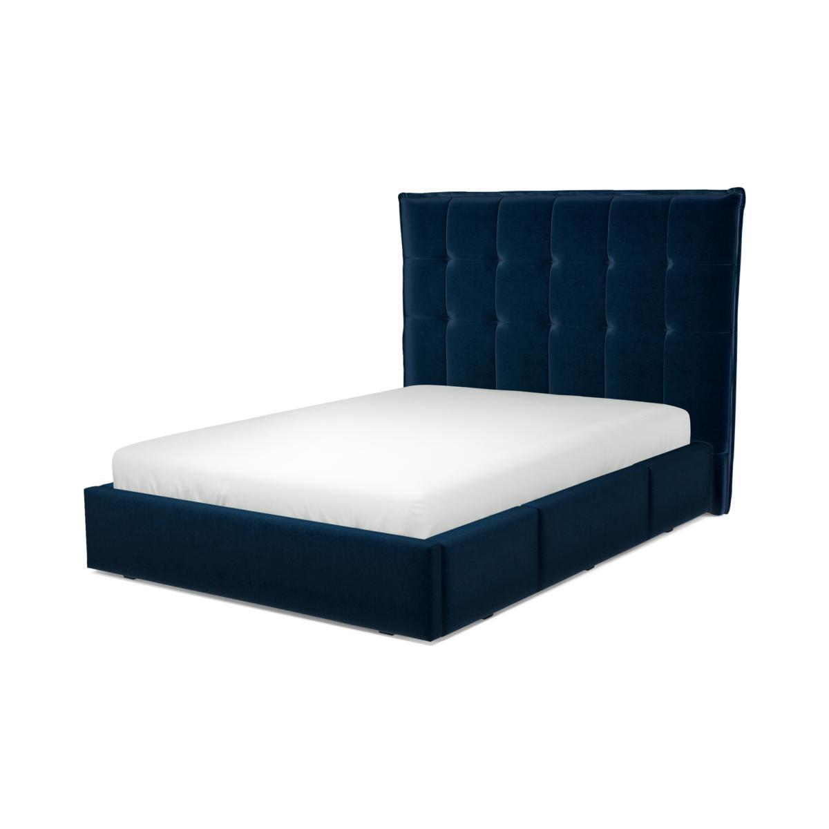 Lamas Double Bed with Storage Drawers, Regal Blue Velvet – image 2