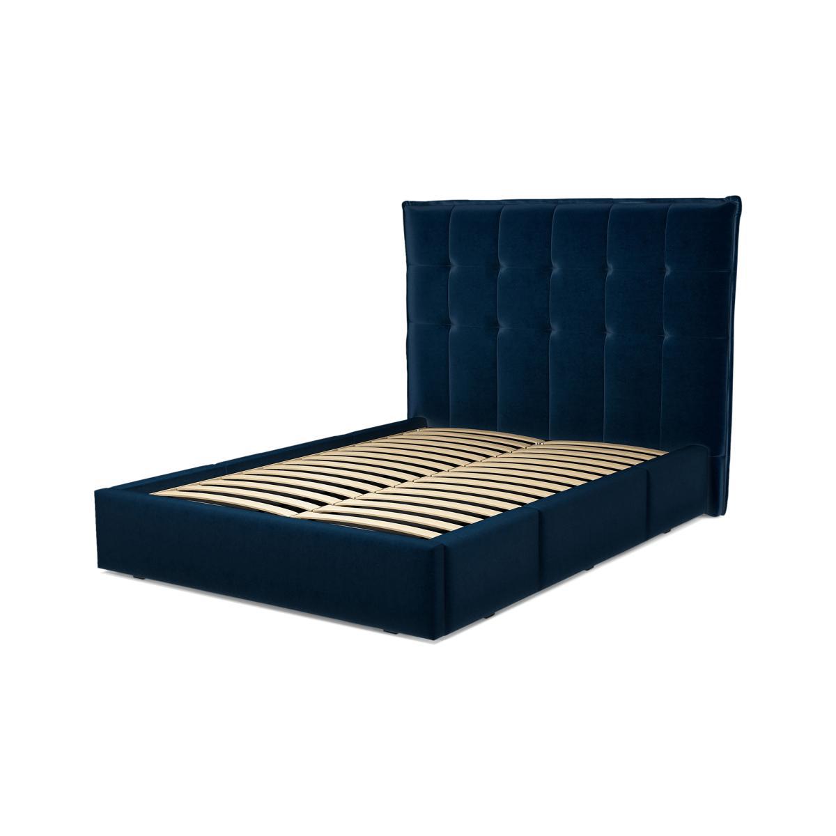 Lamas Double Bed with Storage Drawers, Regal Blue Velvet – image 3